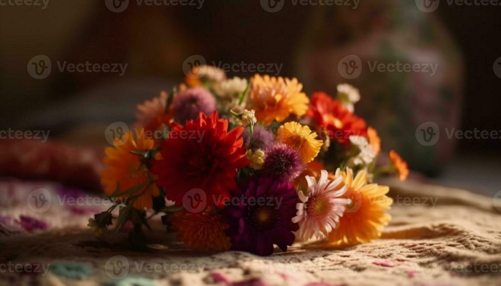Yellow daisy bouquet brings summer freshness indoors generated by AI photo