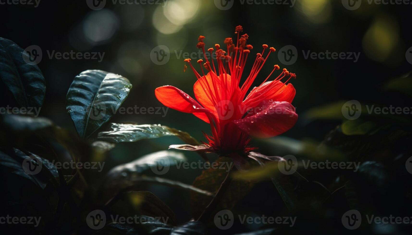 Vibrant gerbera daisy, close up, with pollen generated by AI photo