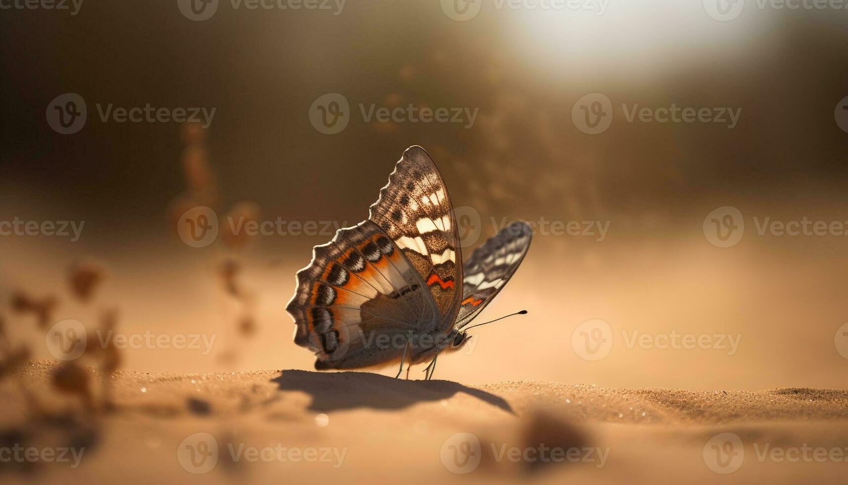 Multi colored butterfly wing in vibrant yellow pattern generated by AI photo