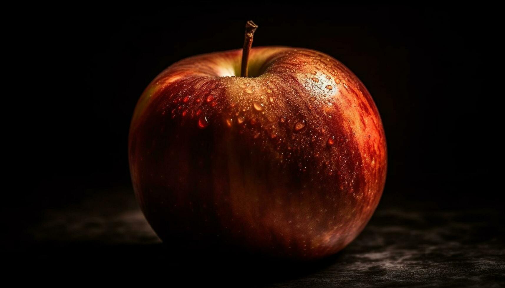 jugoso manzana refleja vibrante otoño naturaleza frescura generado por ai foto