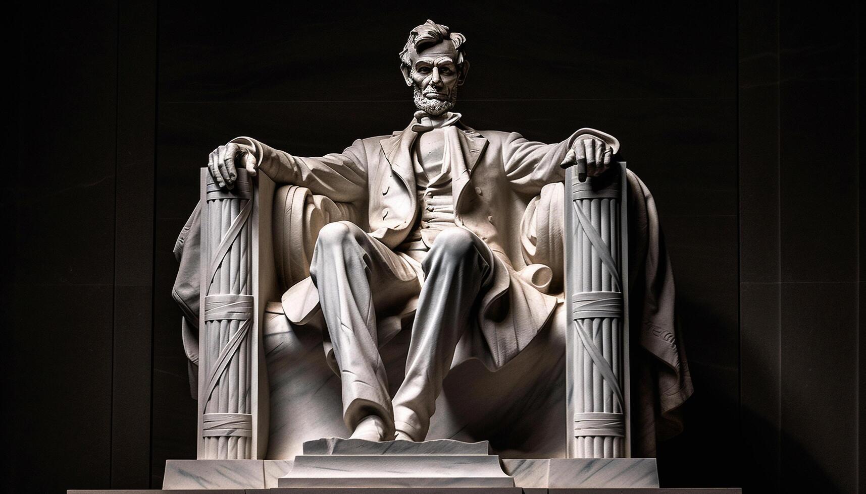 Majestic marble statue symbolizes American leadership and freedom generated by AI photo