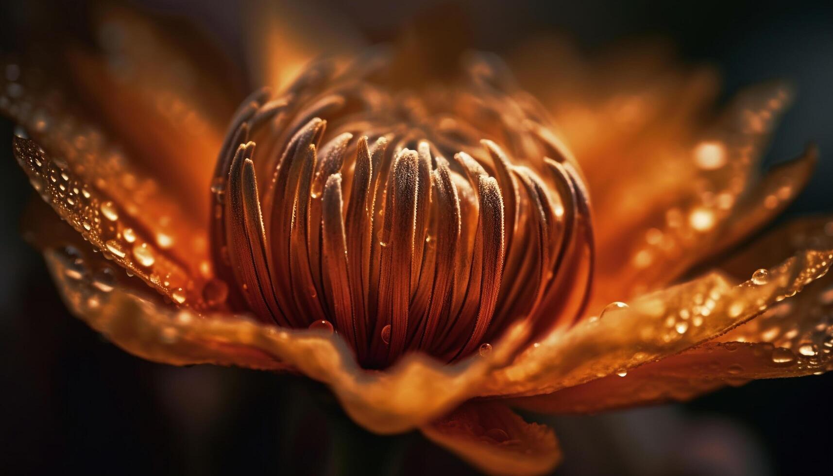 belleza en naturaleza cerca arriba de mojado loto generado por ai foto