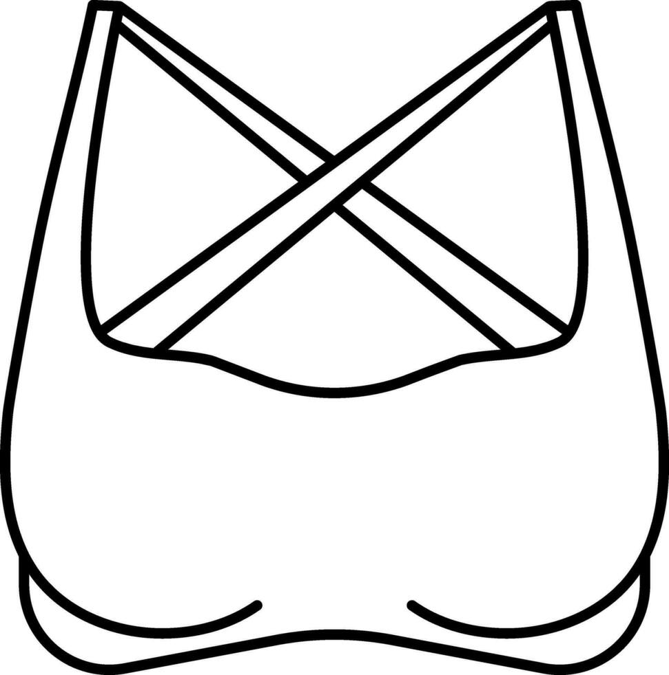 Flat Style Bra Icon in Black Line Art. vector