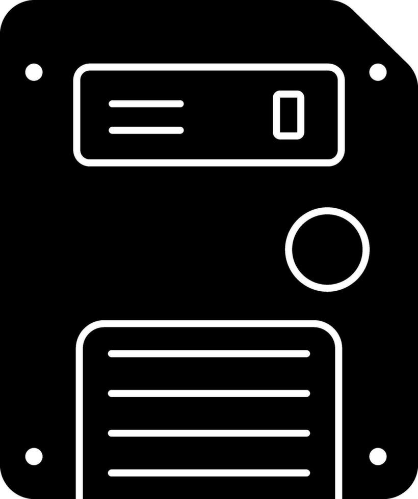 disquete o salvar icono en negro y blanco color. vector