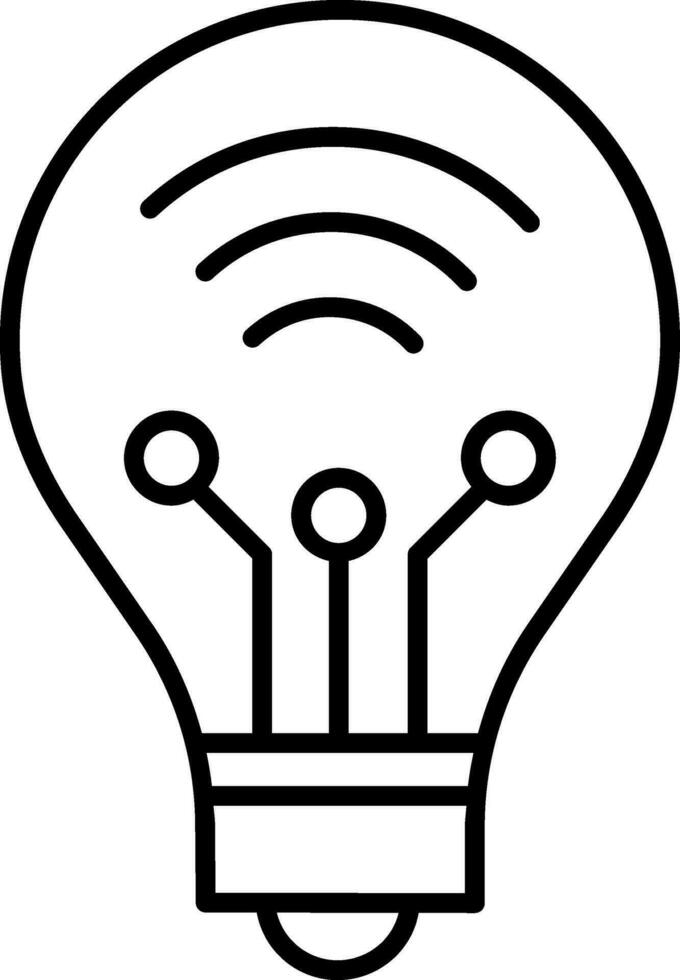 Light Bulb Icon in Line Art Illustration. vector
