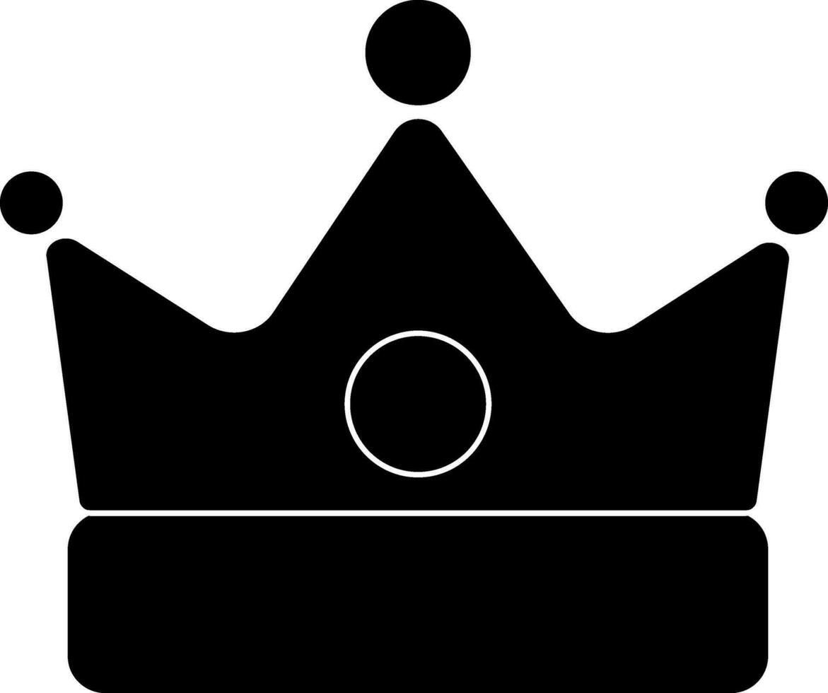 black and white Illustration Of Crown Icon. vector