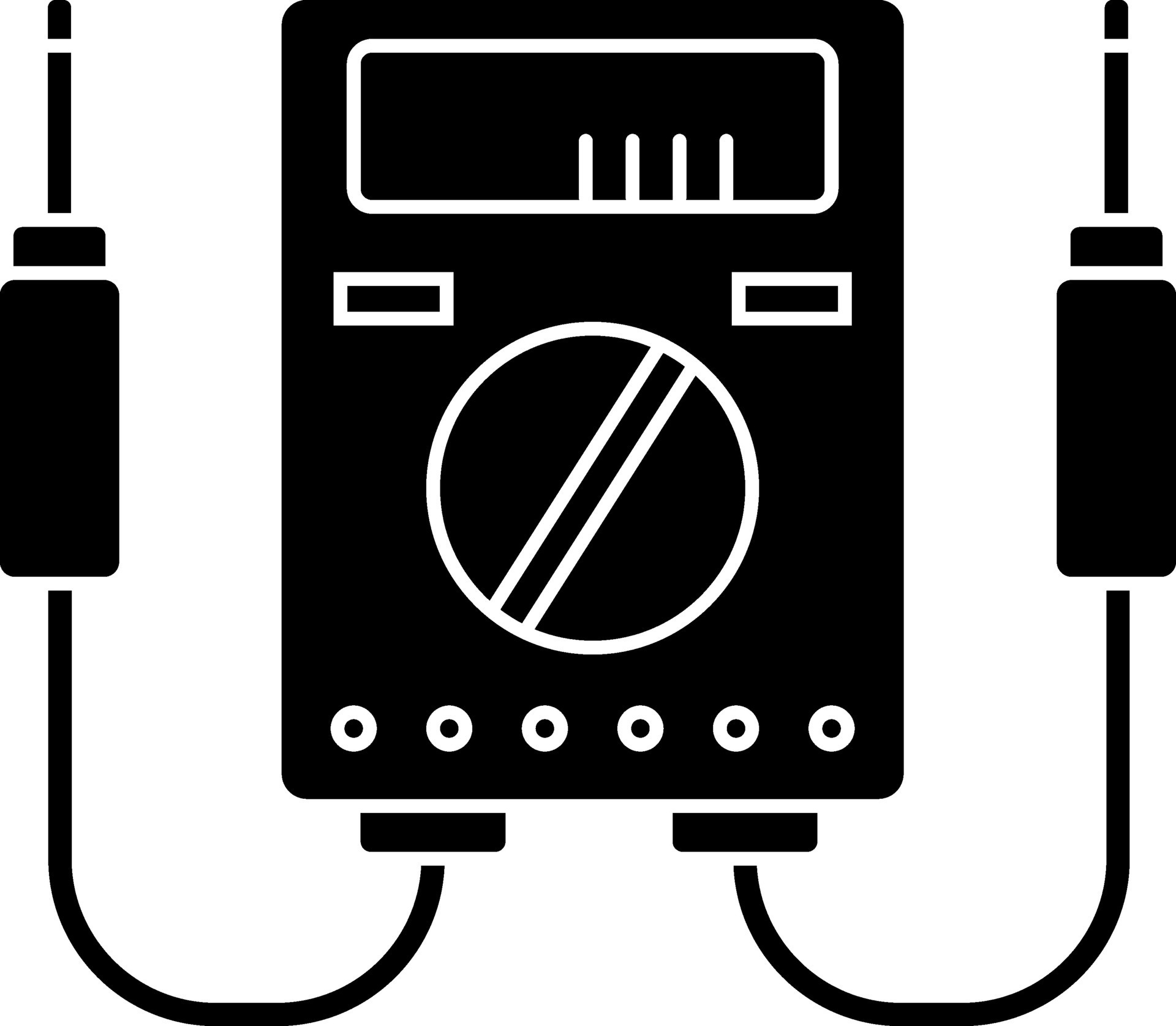 Black and White multimeter icon in flat style. 25014765 Vector Art at