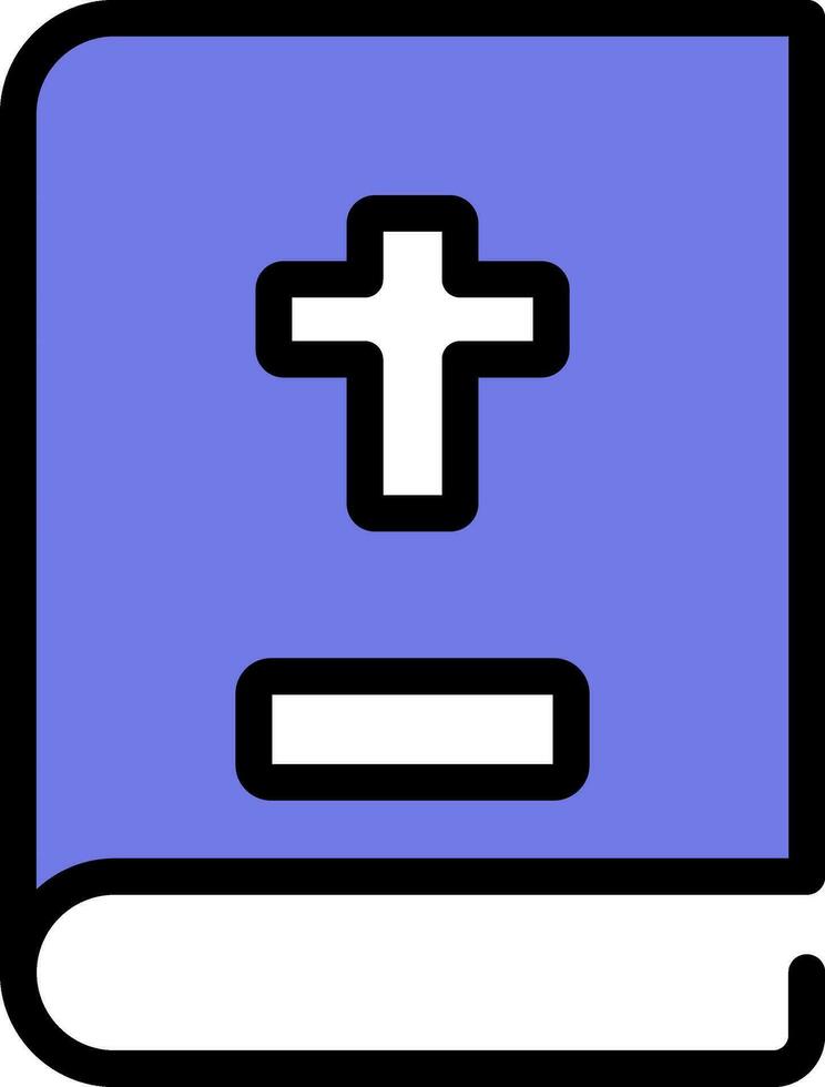 Vector Illustration of Bible Book in blue and white color.