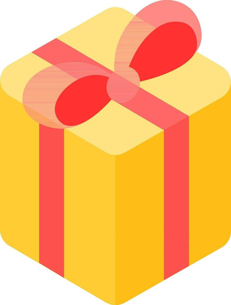 Pink and Yellow Gift Box Icon in 3D Style. vector