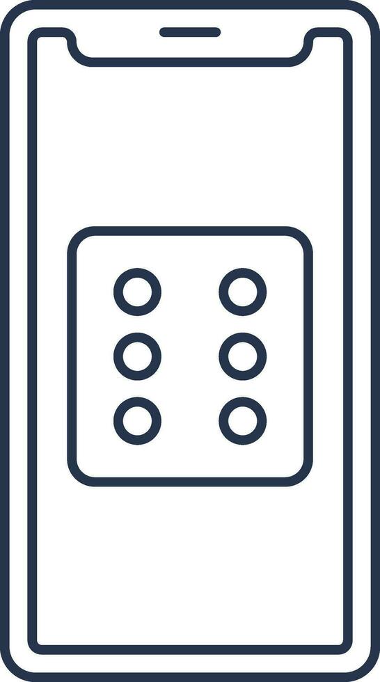 Flat Style Dice In Smartphone Icon. vector
