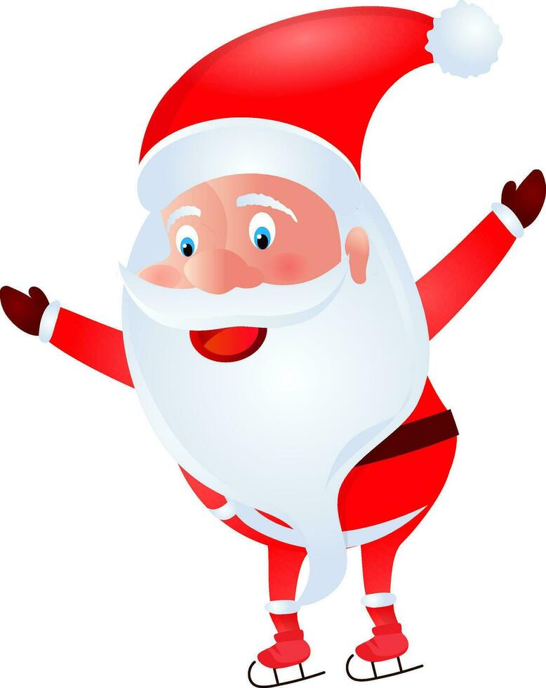 Cartoon character of cheerful santa claus. vector