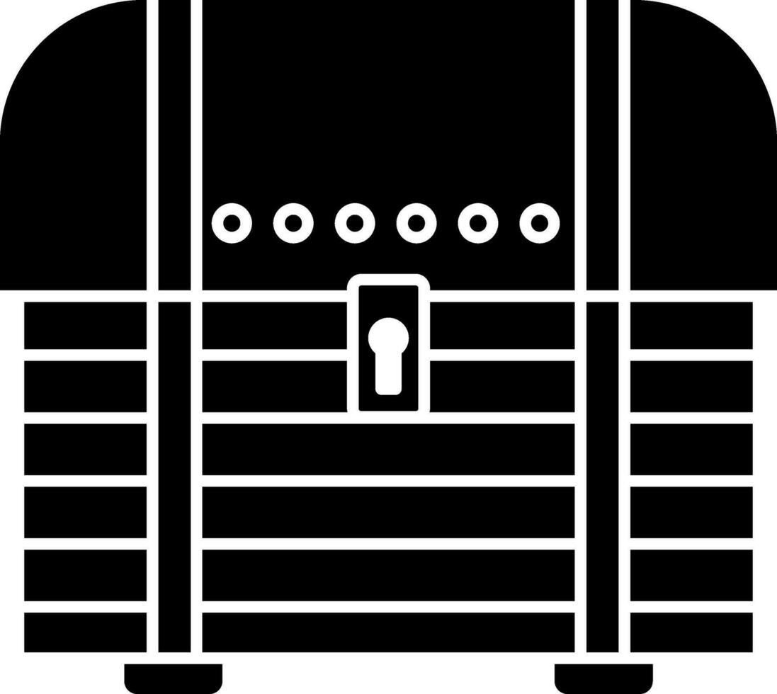 ilustración de tesoro caja icono en negro y blanco color. vector