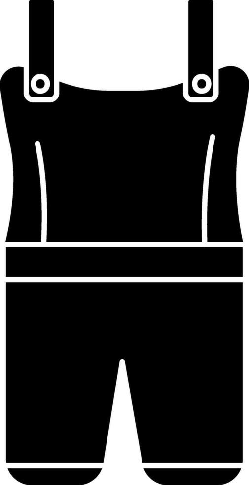 Dungarees Icon In Black And White Color. vector