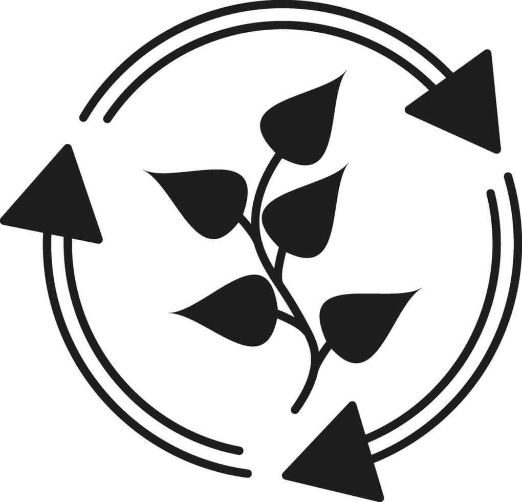 Recycling Plant Icon in Black and White Color. vector
