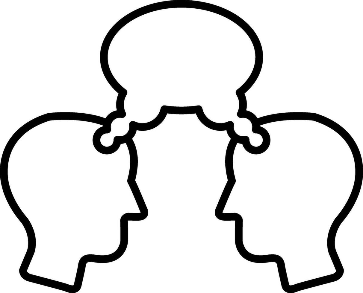 Two Man Thinking Same Icon In Flat Style vector