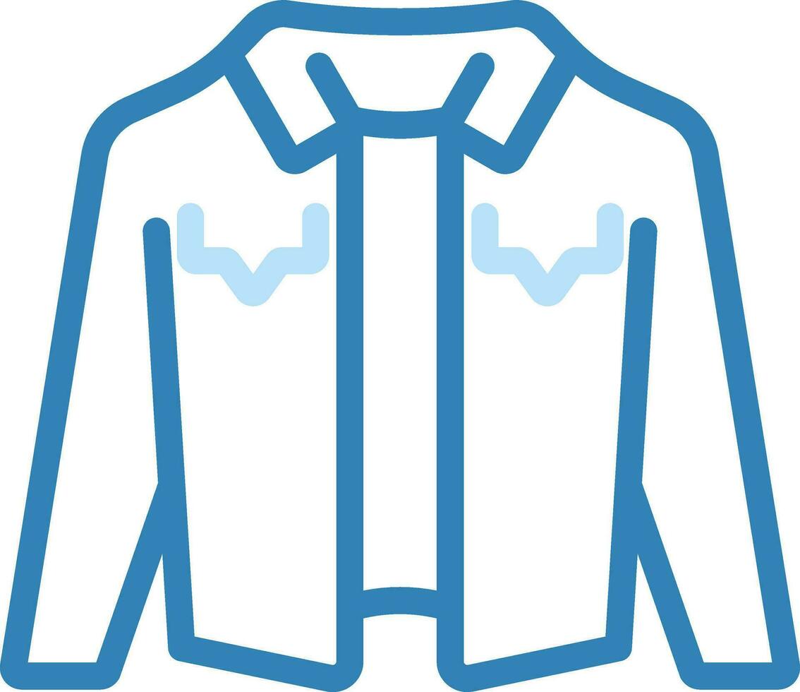 mezclilla chaqueta icono en azul describir. vector