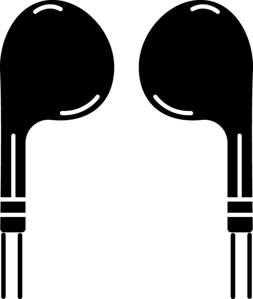 Earphone Icon Or Symbol In black and white Color. vector