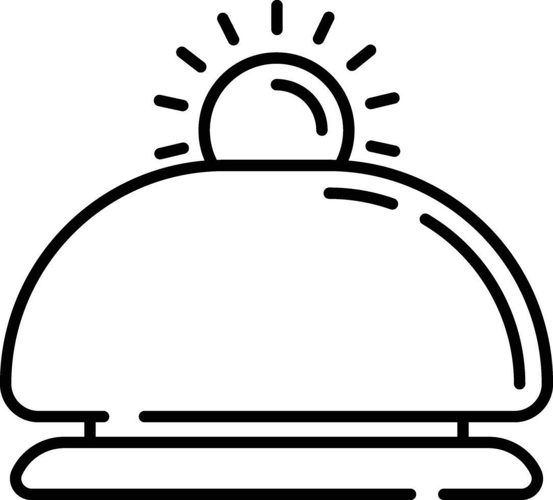 Reception Bell Icon In Black Line Art. vector