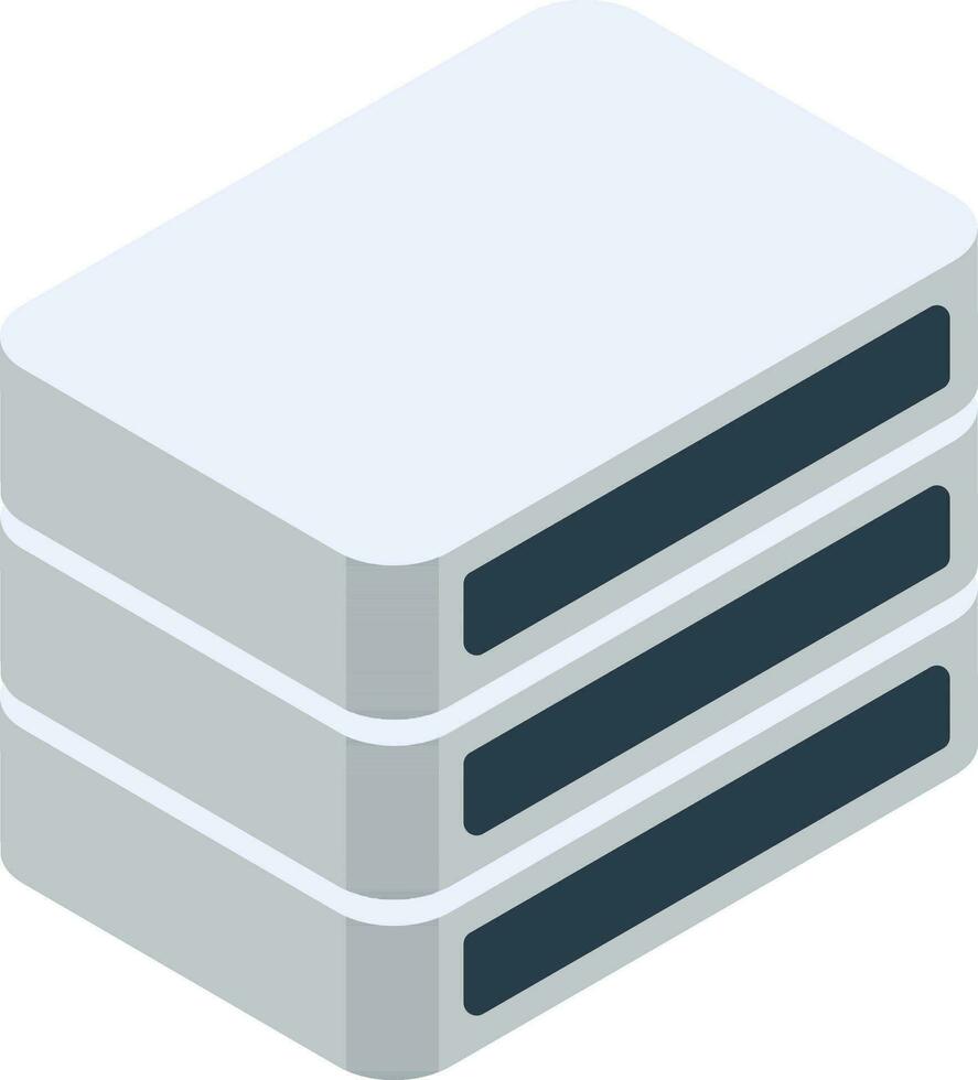 3D Server Icon in Grey Color. vector