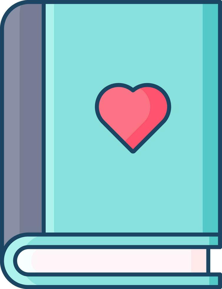 ilustración de amor libro icono en rosado y azul color. vector