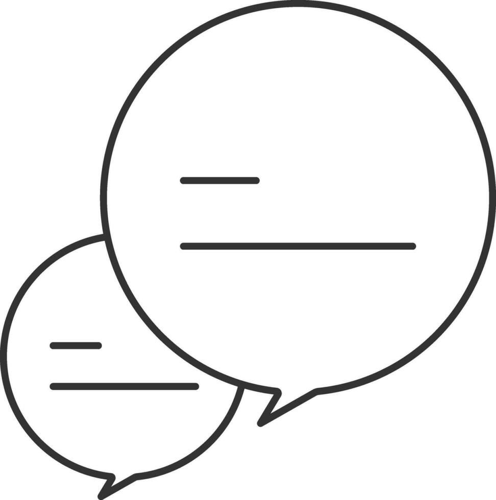 Speech Bubble Icon In Black Line Art. vector