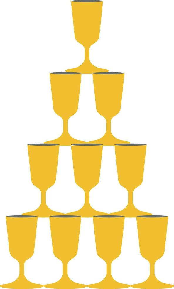 Yellow step by step guide to building cocktail glass. vector