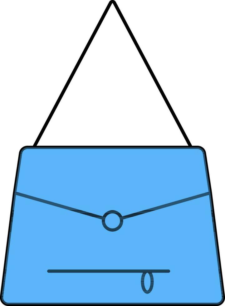 Shoulder Bag Icon In Blue Color. vector