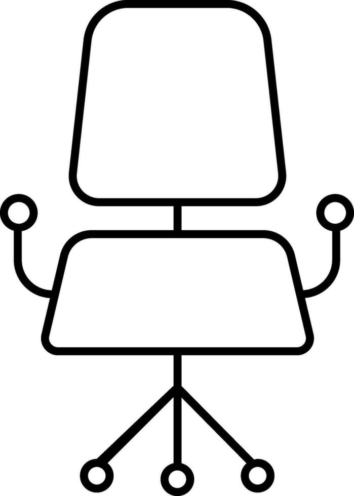 Line Art Office Chair Icon in Flat Style. vector