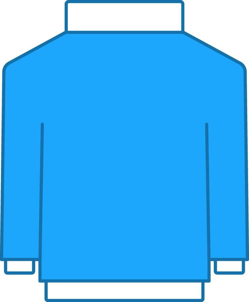 Turtleneck Sweater Icon In Blue And White Color. vector