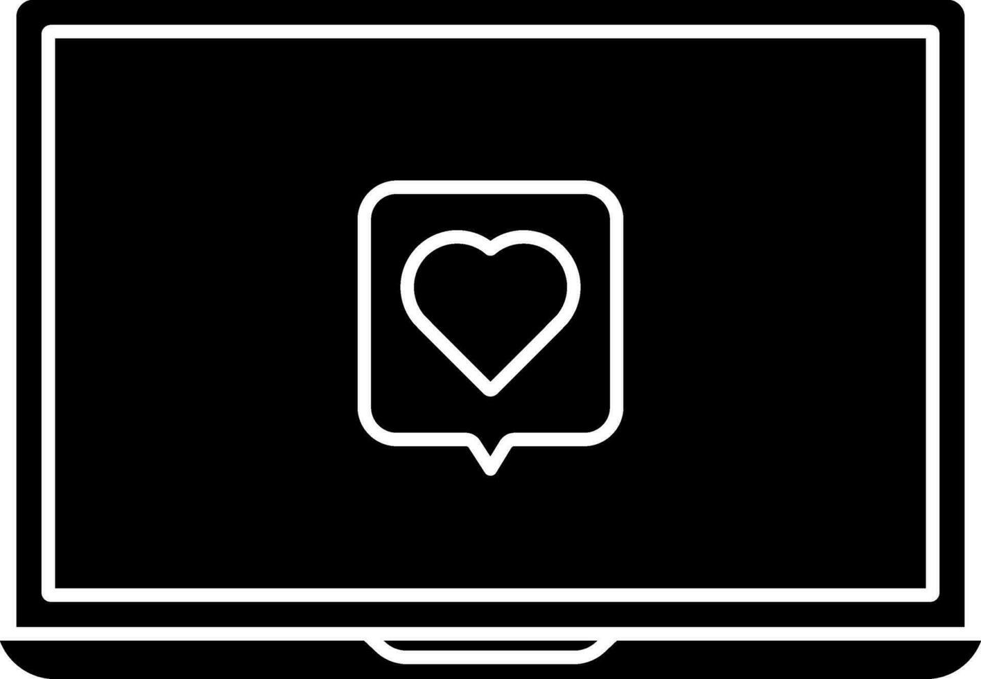 amor o favorito mensaje en ordenador portátil icono. vector