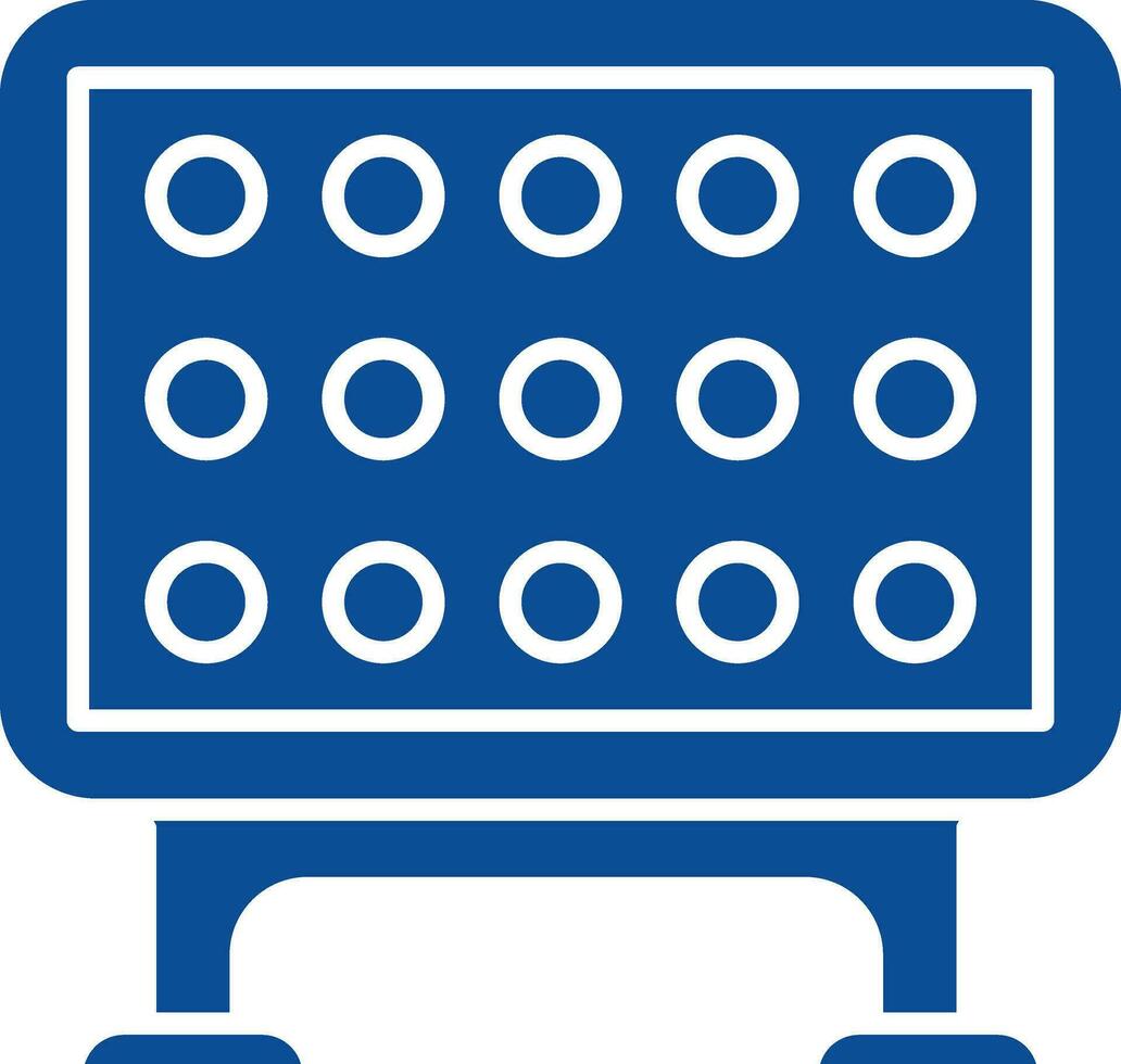 Connect Four Board Game Icon Blue And White Color. vector