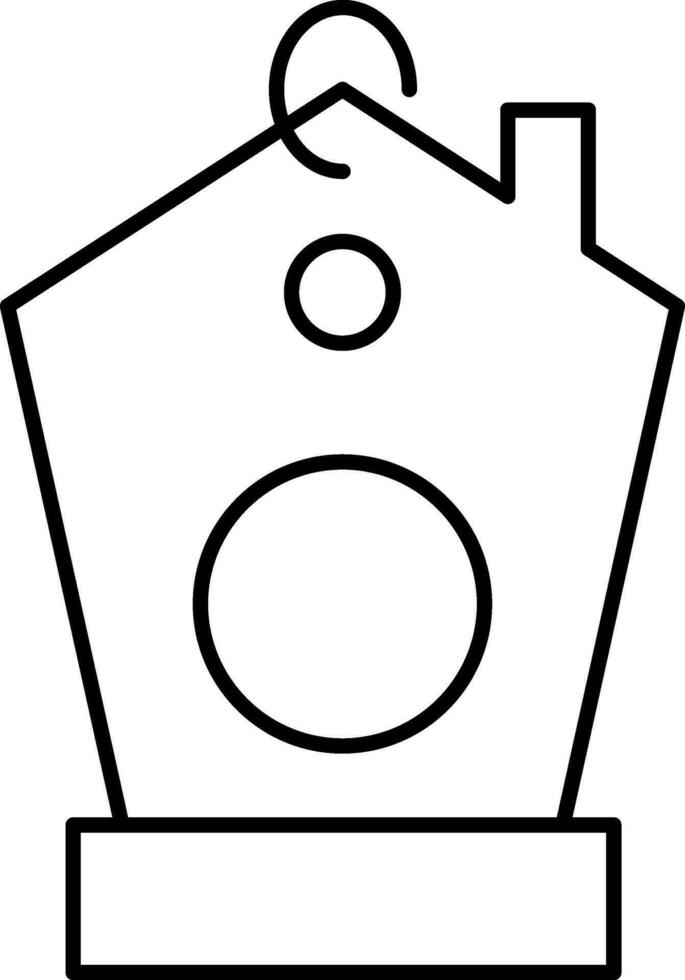 Hang Birdhouse Icon in Black Line Art. vector