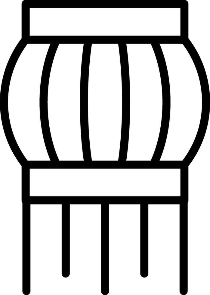 Black Line Art Kandeel Lantern Icon in Flat Style. vector