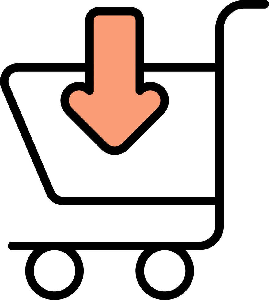 Add To Cart Icon in White and Peach Color. vector