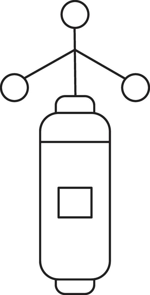 Flat Style Anemometer Icon in Line Art. vector