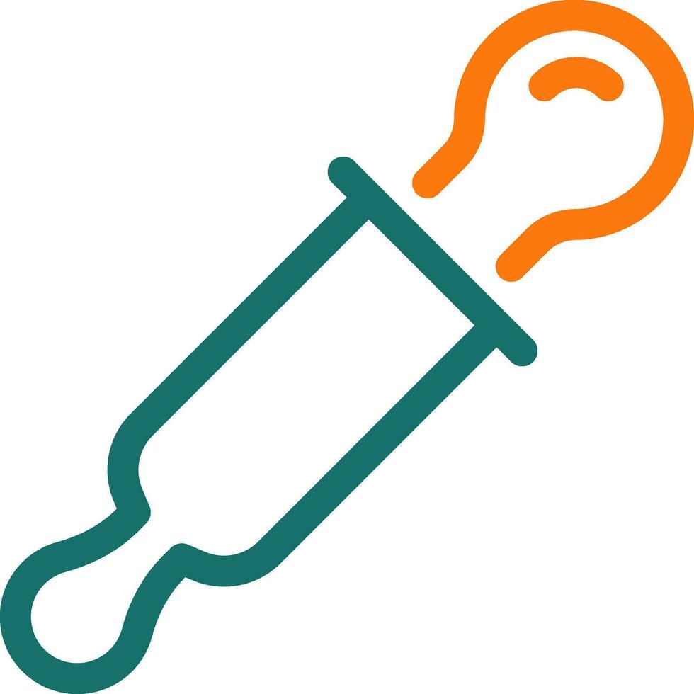 Color Picker icon in green and orange line art. vector