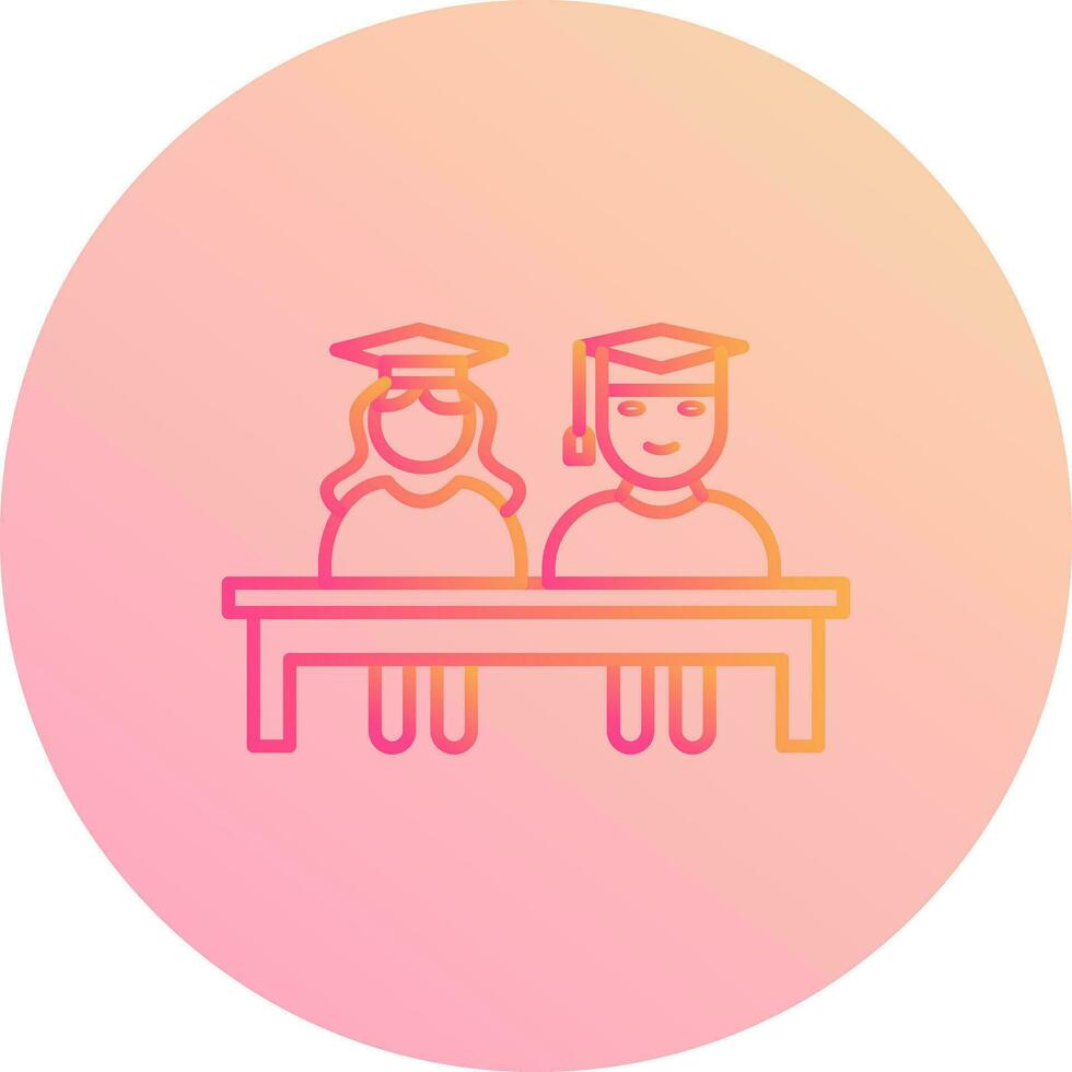Unique Students Sitting Vector Icon