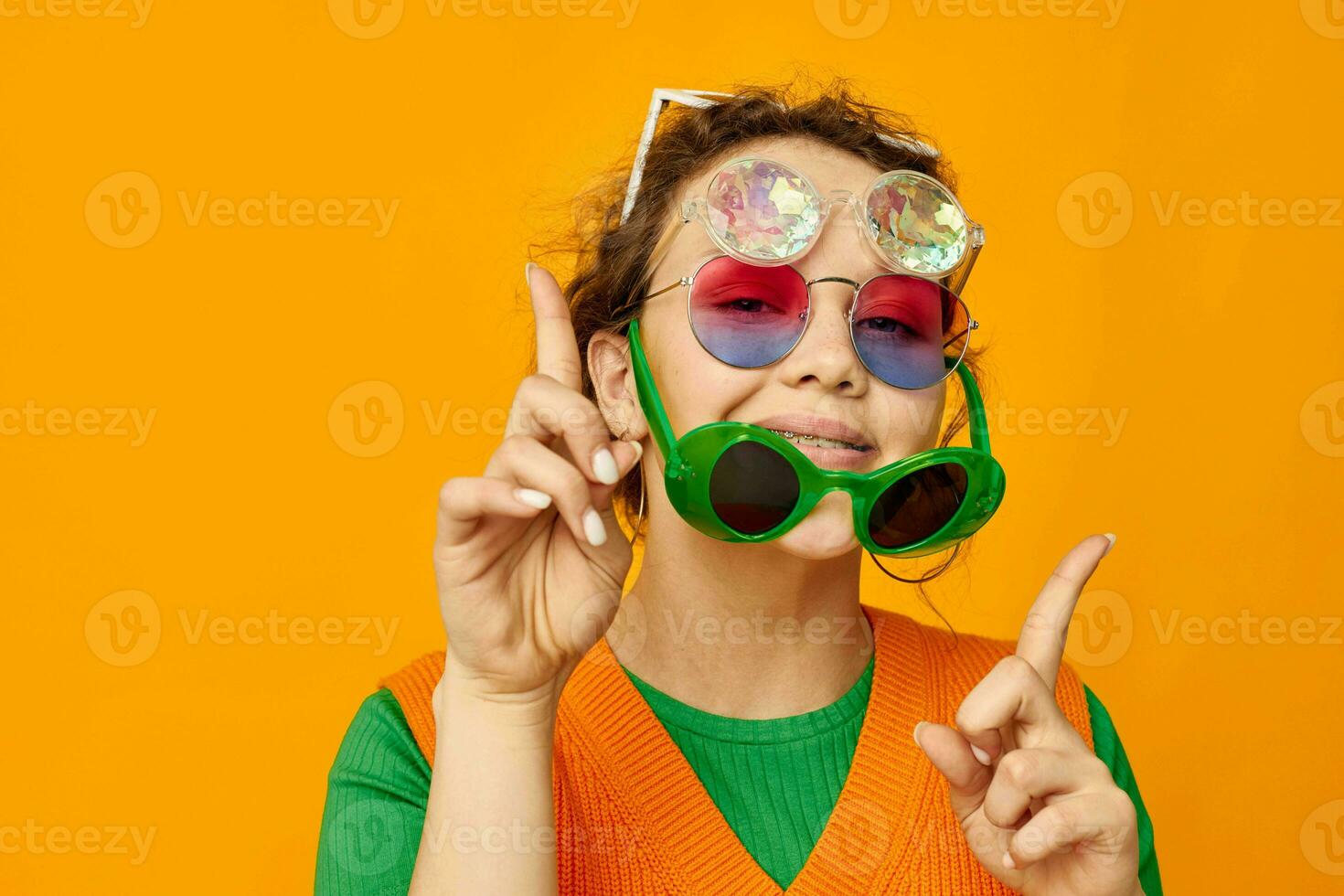 pretty girl fashion glasses dispensing fun cropped view unaltered photo