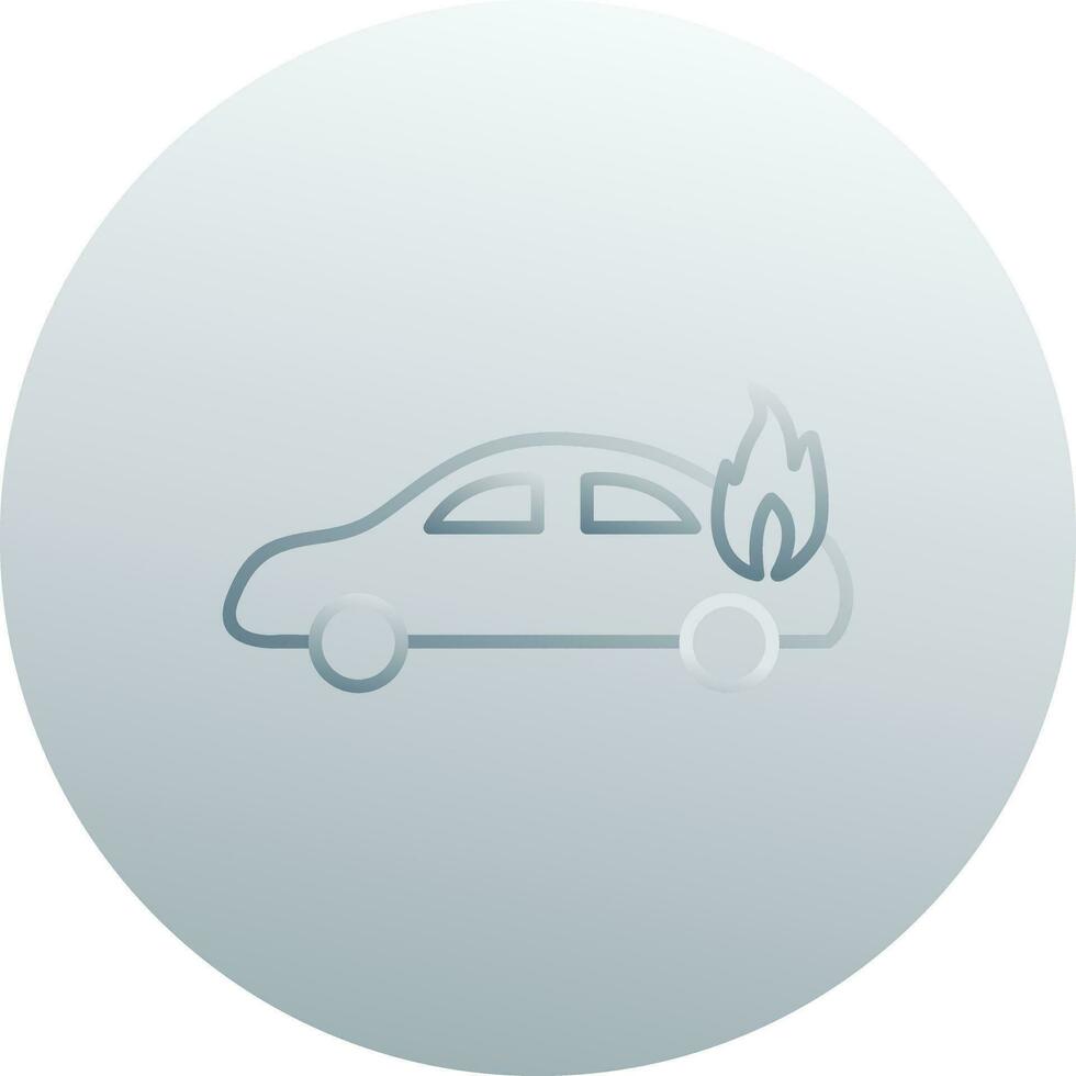 Unique Car on Fire Vector Icon