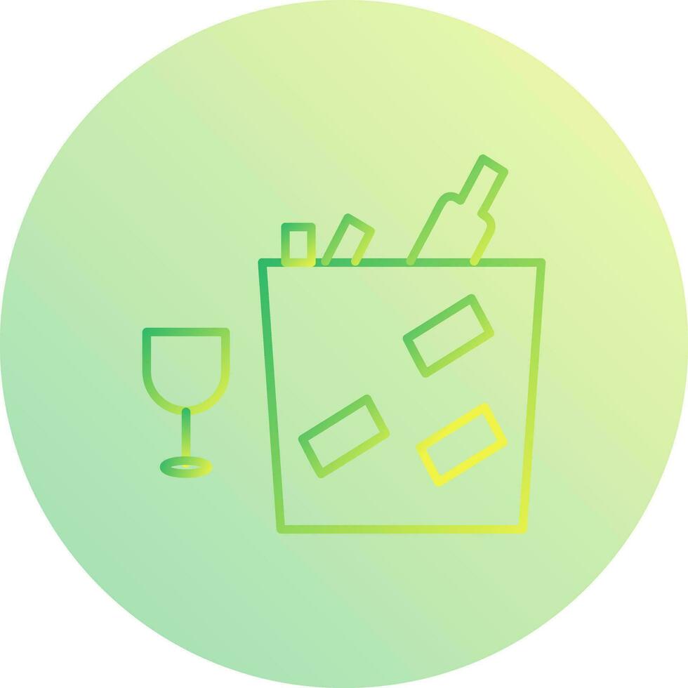 botella de vino única en icono de vector de hielo