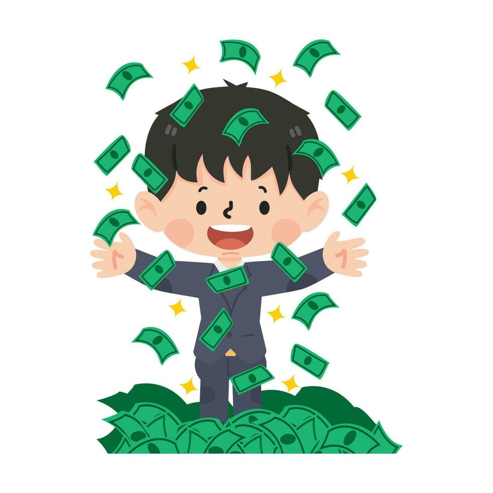business man throwing  dollar cash money vector