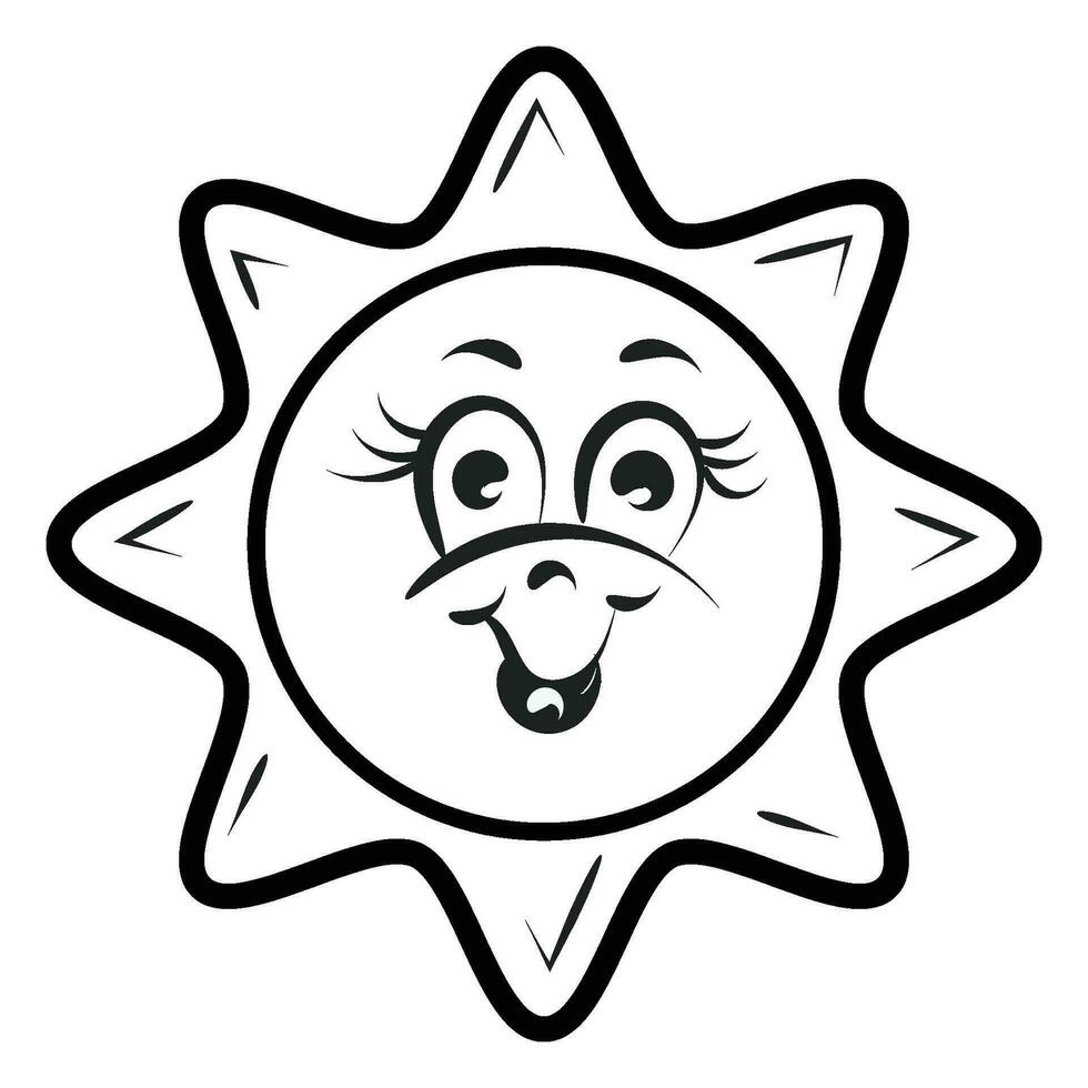 Sun face design for print or use as logo, card, flyer or T Shirt vector