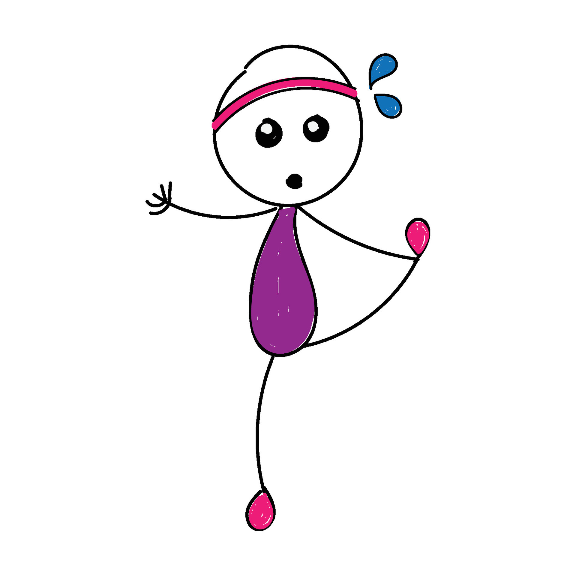 Hand Drawing Doodle Cartoon character Happy. Stick Figure Happy Jumping  Celebrating 25018271 Vector Art at Vecteezy