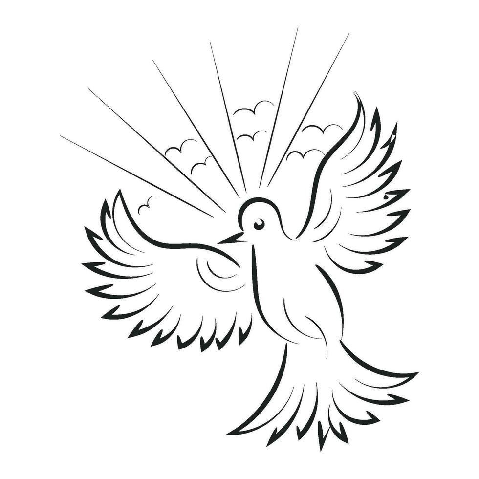 Pentecost poster design for print or use as card, flyer or T shirt vector