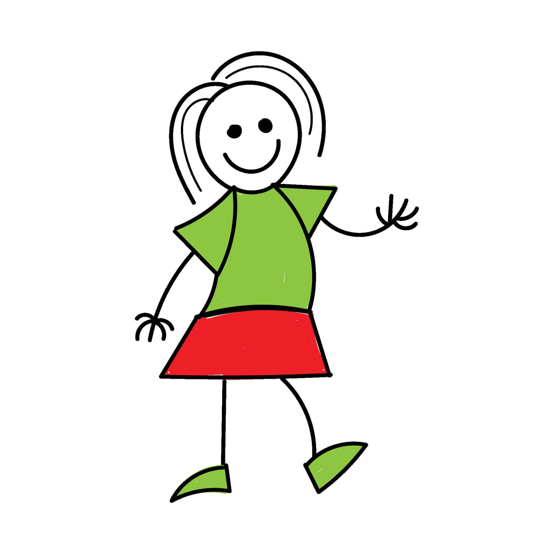 Hand Drawing Doodle Cartoon character Happy. Stick Figure Happy Jumping  Celebrating 25018271 Vector Art at Vecteezy