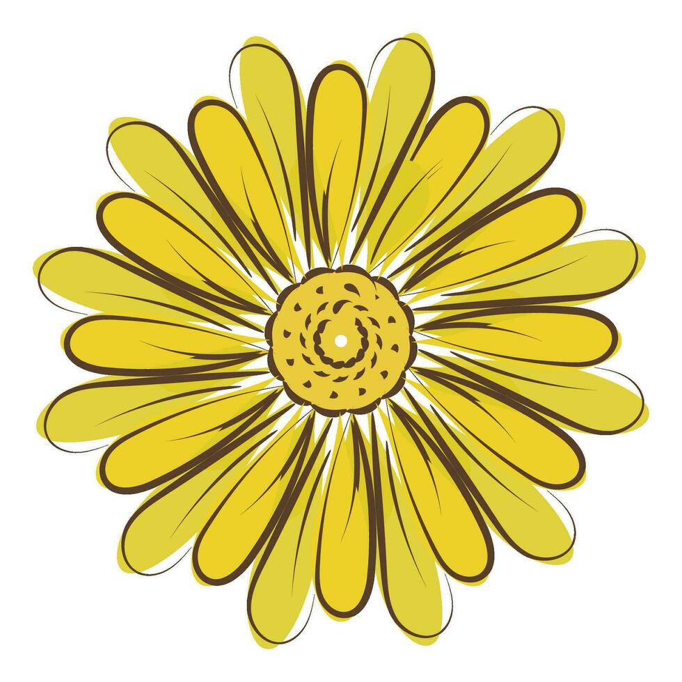 floral línea dibujo para pegatina o utilizar como póster, tarjeta, volantes o t camisa vector