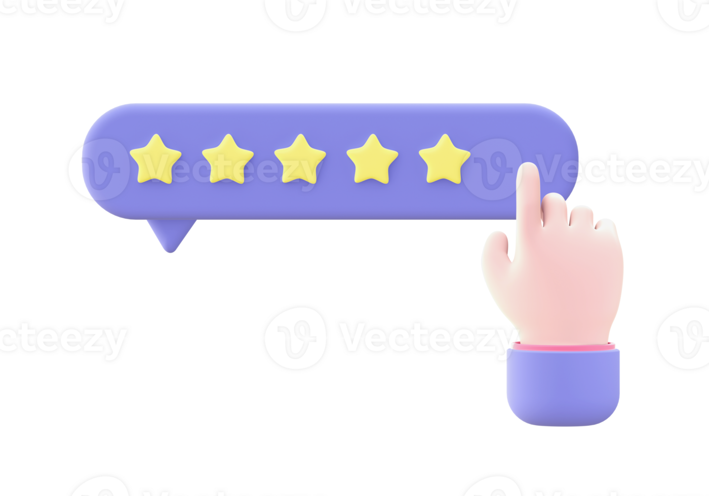 3d illustration icon of purple review and feedback for UI UX web mobile apps social media ads design png