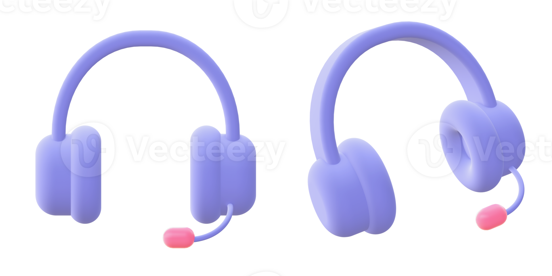 3d illustration icon of Simple purple Headphone for UI UX web mobile apps social media ads design png