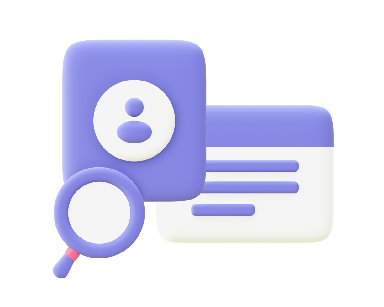 3d illustration icon of purple Personal Files for UI UX web mobile apps social media ads design png