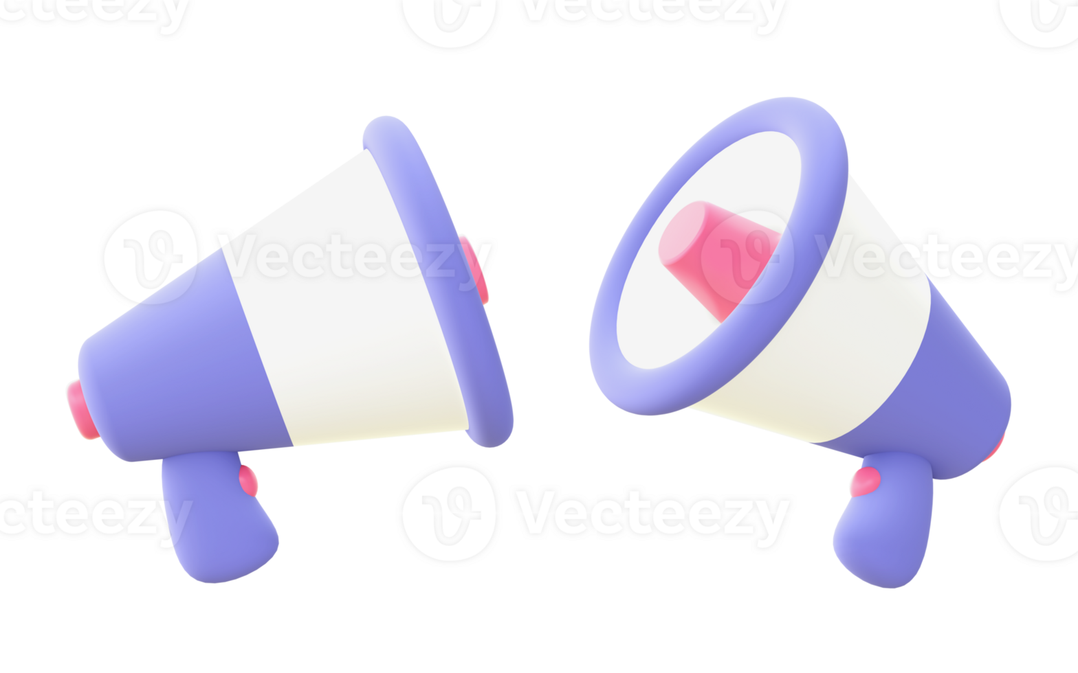 3d illustration icon of purple Loud speaker speech for UI UX web mobile apps social media ads design png